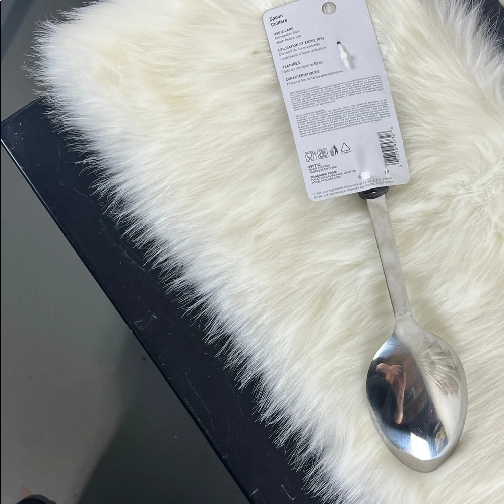 T-Fal New Black Stainless Steel Serving Spoon